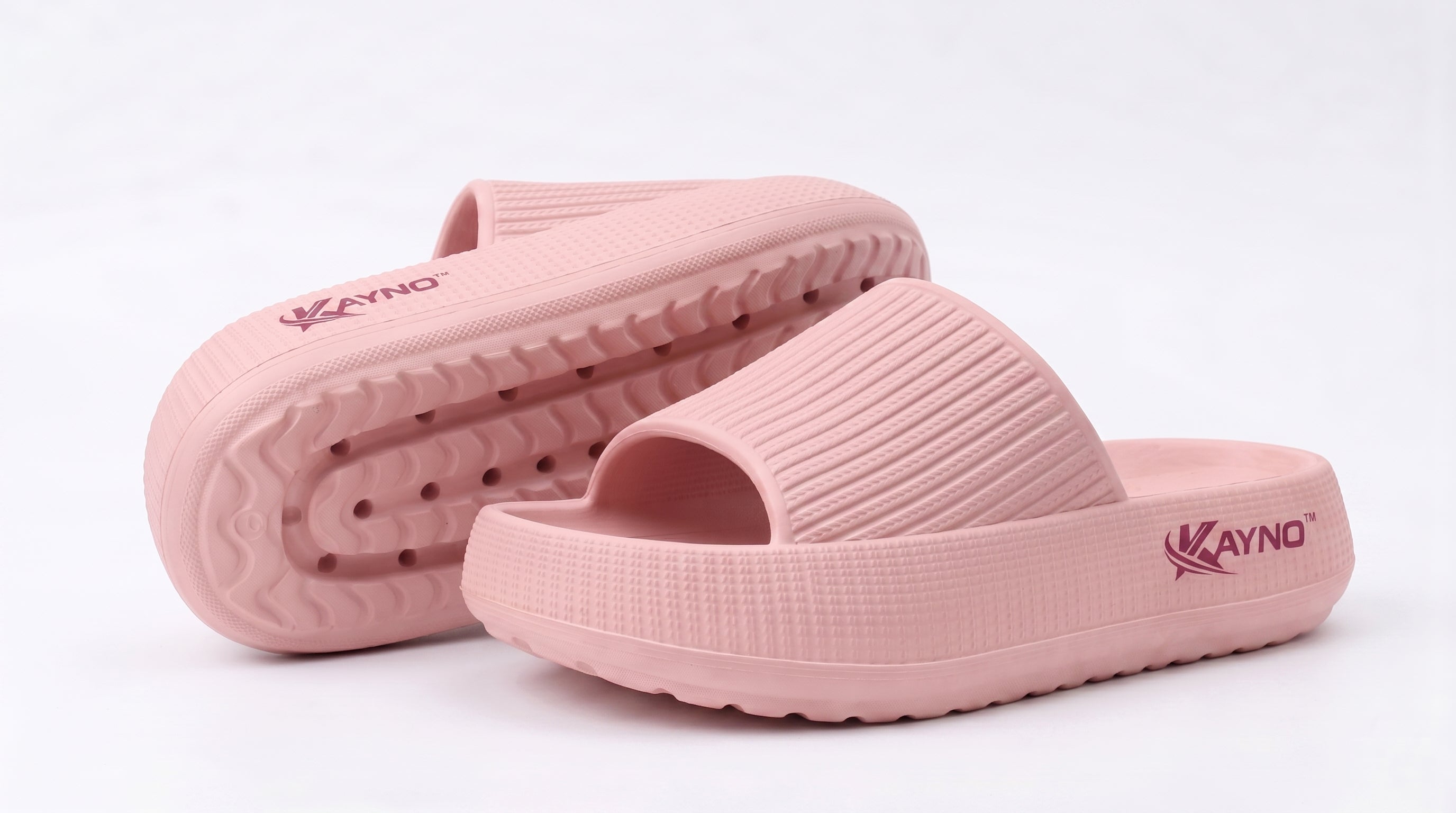 KAYNO Flamingo Memory-Foam-Pantolette in Seitenansicht