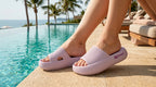 KAYNO Wolkenschuhe Flamingo getragen am Fuß
