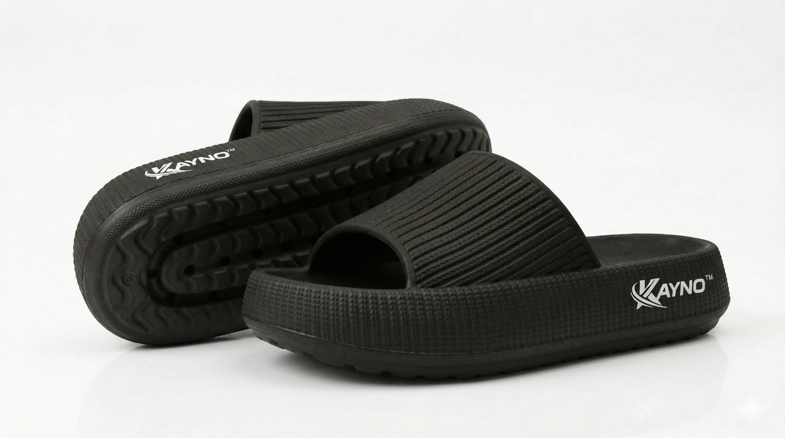 KAYNO Midnight Memory-Foam-Pantolette in Seitenansicht